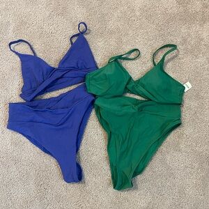 Aerie Blue and Green Swim Set